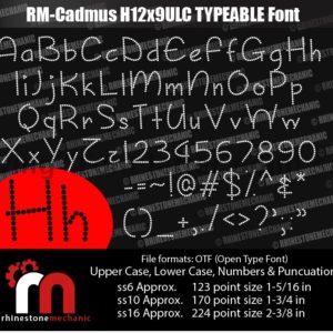 Cadmus Rhinestone font with Upper Case & Lower Case