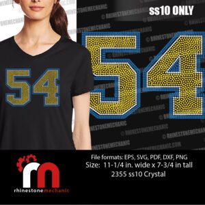 Jersey Number 54 3 Color ss10